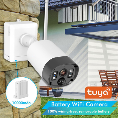 Câmera impermeável do IP do consumo 1080P Tuya da baixa potência da câmera da bateria de Wifi da casa